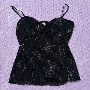 Candie's Black Floral Lace Camisole